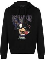 DSQUARED2 hoodie en coton à logo imprimé - Noir