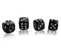 Foliatec AirCaps ventieldoppenset Crystal Cube zwart - 4 stuks