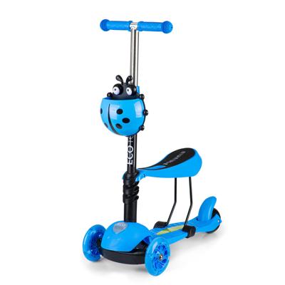 Viking Choice  Kinderstep - lieveheersbeestje - blauw - met zitje en LED-verlichting