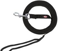 TRIXIE Looplijn M - L, 15 m 20 mm in zwart - lange hondenriem voor training en outdoor - voor middelgrote tot grote honden - 19921