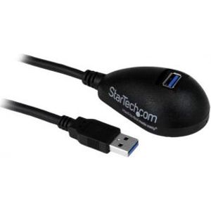 StarTech.com 1,5 m zwarte Desktop SuperSpeed USB 3.0 verlengkabel A naar A M/F