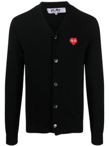 Comme Des Garçons Play cardigan en maille fine à patch logo - Noir