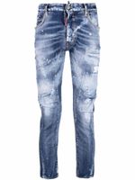 DSQUARED2 jean skinny à effet usé - Bleu - thumbnail