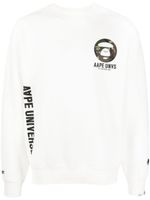 AAPE BY *A BATHING APE® sweat en jersey à logo imprimé - Blanc - thumbnail