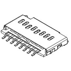 Molex 1051620001 Kaartlezer Totaal aantal polen: 8 Rastermaat: 1.1 mm Inhoud: 1 stuk(s) Tape on Full reel