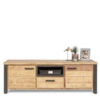 TV dressoir (150cm) Steelwood - Seasoned Brown/Metaal Zwart