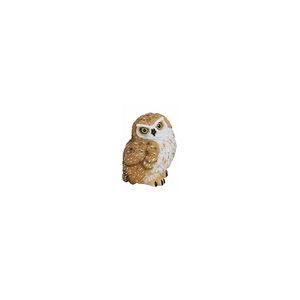 Bruin met witte decoratie beeldje uil 11 cm   -