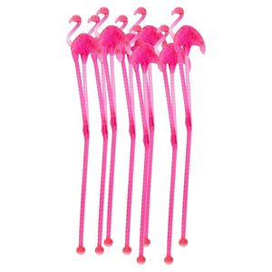 Concorde Roerstaafjes - 12x - met flamingo - 19 cm - herbruikbaar   -