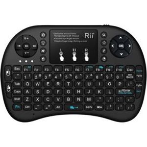 Rii i8+ toetsenbord RF-draadloos + Bluetooth QWERTY Zwart