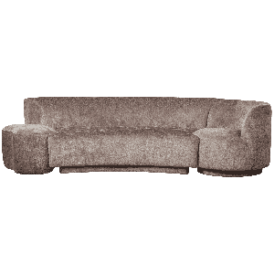 BePureHome Bank Combi-Popular Bank+fauteuil+poef, Chenille - Taupe