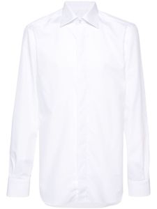 Barba chemise en coton à petits carreaux - Blanc