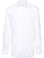 Barba chemise en coton à petits carreaux - Blanc