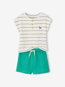 Babyset met T-shirt en short mintgroen