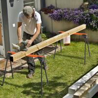 Set van 2 Inklapbare Zaagbokken Stevig Metaal Poten met Snelsluiting 2x4 Draagarmen Capaciteit 500kg Elk voor Houtbewerking