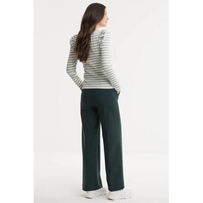 PIECES gestreepte top mintgroen/wit