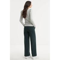 PIECES gestreepte top mintgroen/wit