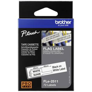 Brother FLe-2511 Labeltape gelamineerde kabeletiketten Tapekleur: Wit Tekstkleur: Zwart