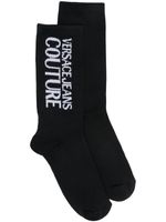 Versace Jeans Couture chaussettes 3/4 nervurées à logo - Noir