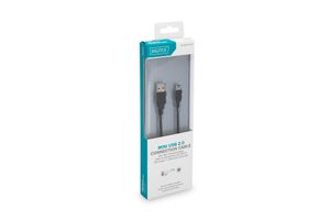 Digitus 1m, USB2.0-A/USB2.0 mini-B USB-kabel USB A Mini-USB B Zwart