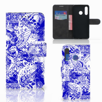 Telefoonhoesje met Naam Huawei P30 Lite (2020) Angel Skull Blauw