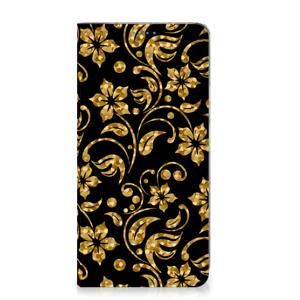 Xiaomi Redmi 12 4G Smart Cover Gouden Bloemen