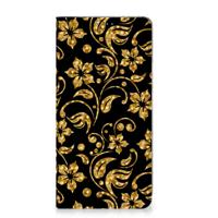 Xiaomi Redmi 12 4G Smart Cover Gouden Bloemen - thumbnail