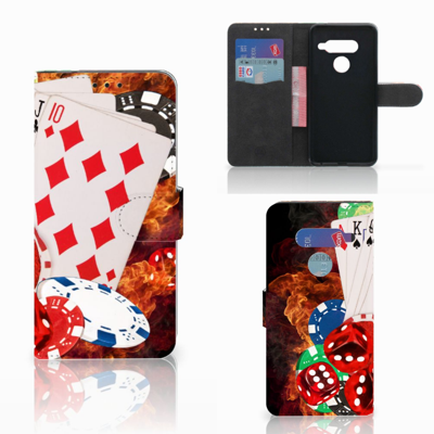 LG V40 Thinq Wallet Case met Pasjes Casino