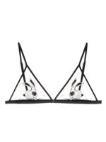 Fleur Du Mal soutien-gorge Bunny à bonnets triangle - Noir