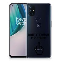 OnePlus Nord N10 5G Silicone-hoesje Finger Don't Touch My Phone - thumbnail