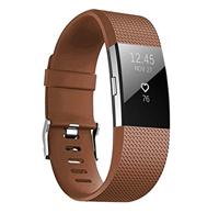 By Qubix - Compatible met Fitbit Charge 2 sportbandje - Maat: Small - Bruin - Compatible fitbit bandje