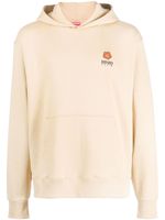 Kenzo logo-embroidered cotton hoodie - Tons neutres - thumbnail