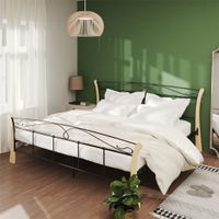 Bedframe metaal zwart 200x200 cm - thumbnail