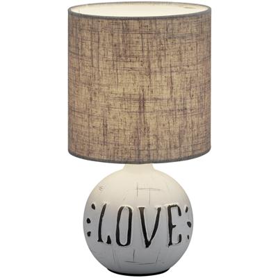 LED Tafellamp - Trion Ernami Love - E14 Fitting - Rond - Mat Grijs - Keramiek