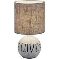 LED Tafellamp - Trion Ernami Love - E14 Fitting - Rond - Mat Grijs - Keramiek