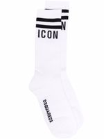 DSQUARED2 chaussettes à logo intarsia - Blanc