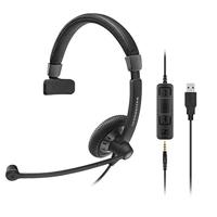 Sennheiser SC 45 USB MS Headset hoofdband zwart hoofdtelefoon - hoofdtelefoon (callcenter/kantoor, headset, haarband, zwart, controle online, bekabeld), eenheidsmaat