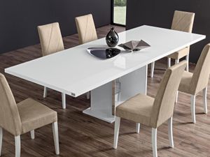 Eettafel LIZZO 180 > 270 cm hoogglans wit