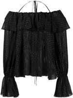 Blumarine blouse volantée à épaules dénudées - Noir