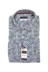 Jupiter Casual Regular Fit Overhemd Korte mouw marine