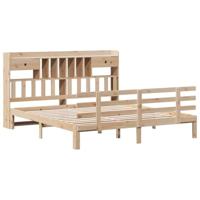 vidaXL Bed met boekenkast zonder matras massief grenenhout 180x200 cm