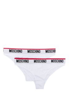 Moschino lot de deux tangas à bande logo - Blanc