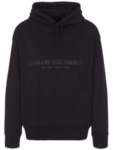 Armani Exchange hoodie en coton à lien de resserrage - Marron