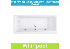 Ligbad Villeroy & Boch Subway 190x90 cm Balboa Whirlpool systeem Enkel Villeroy en Boch