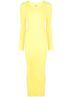 AERON robe longue à design nervuré - Jaune