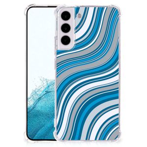 Samsung Galaxy S22 Plus Doorzichtige Silicone Hoesje Waves Blue