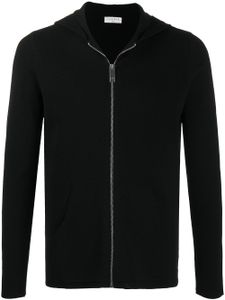 SANDRO hoodie zippé en maille fine - Noir