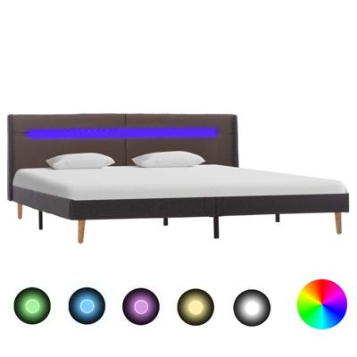 vidaXL Bedframe met LED stof taupe 180x200 cm