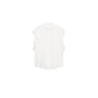 Mango blouse met ruches naturel wit