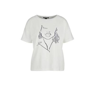 comma T-shirt met printopdruk wit