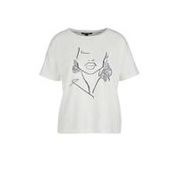comma T-shirt met printopdruk wit